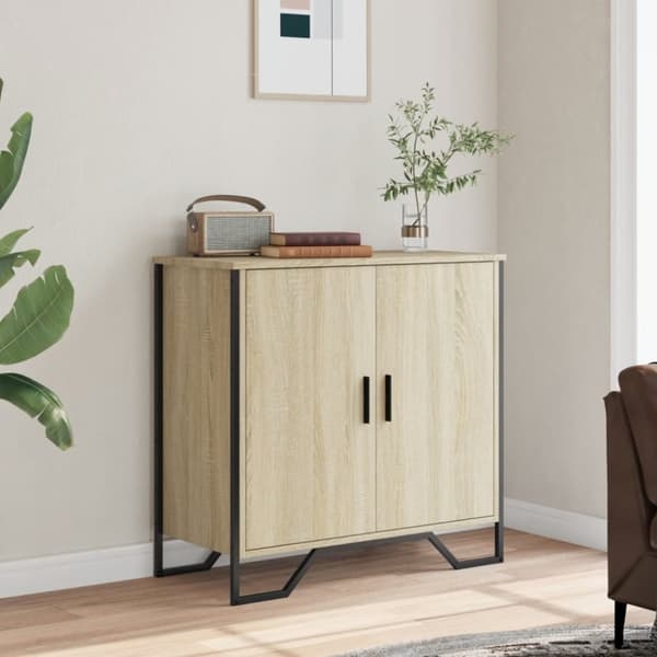 vidaXL Skjenk sonoma eik 78x35,5x74,5 cm konstruert tre