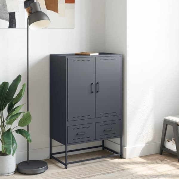 vidaXL Highboard antrasitt 68x39x111,5 cm stål