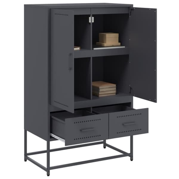 vidaXL Highboard antrasitt 68x39x111,5 cm stål