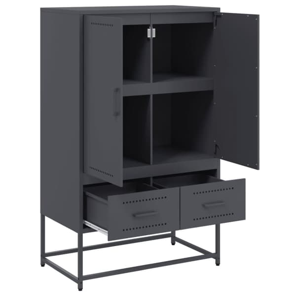 vidaXL Highboard antrasitt 68x39x111,5 cm stål
