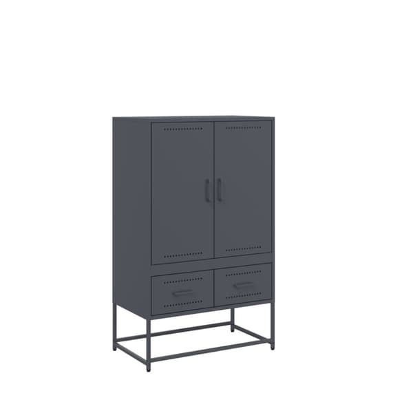 vidaXL Highboard antrasitt 68x39x111,5 cm stål