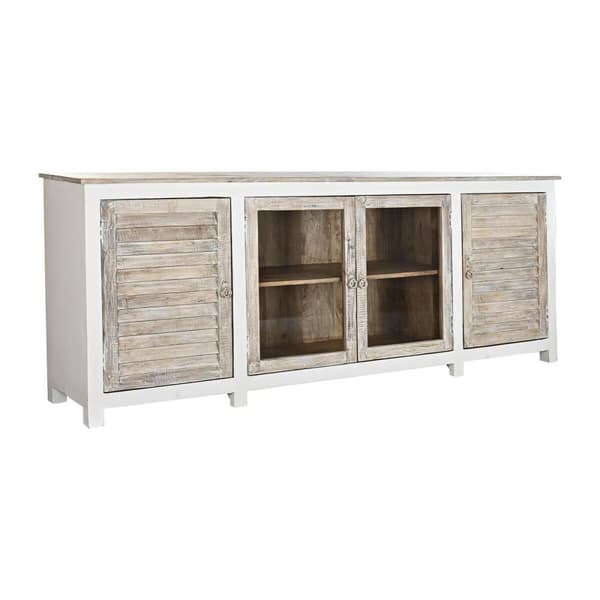 Sivupöytä DKD Home Decor Valkoinen Luonnollinen Vaaleanruskea Mangopuu 210 x 40 x 82 cm