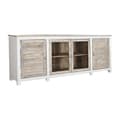 Pikkukuva 1 / 6: Sivupöytä DKD Home Decor Valkoinen Luonnollinen Vaaleanruskea Mangopuu 210 x 40 x 82 cm