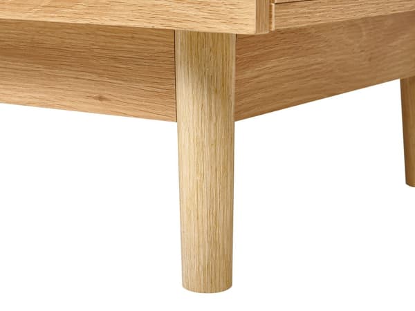 Skänk med 3 Dörrar Rotting Spånskiva Ljust Trä Furu Boho-stil Vardagsrum