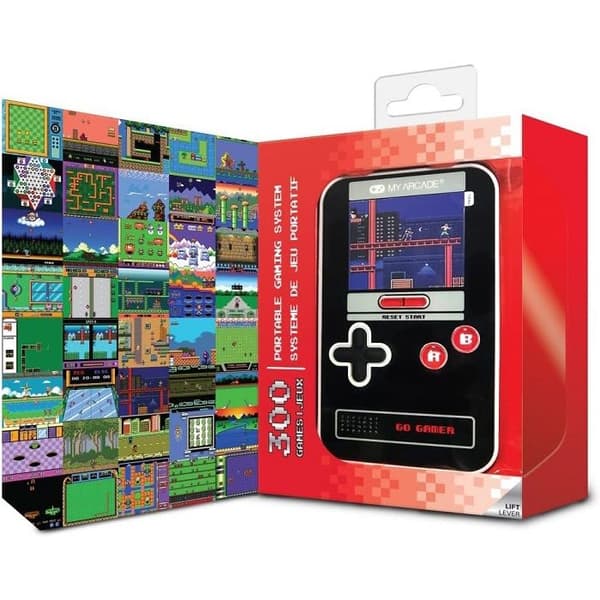 Bärbar konsol - My Arcade - GO Gamer - Röd/Svart - 300 spel - 6,3 cm skärm