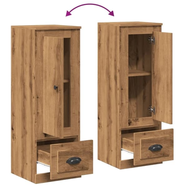 vidaXL Högskåp ek 36x35,5x103,5 cm konstruerat trä