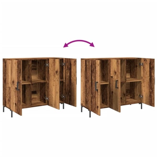 vidaXL Skjenk gammelt tre 90x34x80 cm konstruert tre