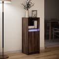 Miniatyrbillede 6 af 11: vidaXL skab med LED 38x34x100 cm konstrueret træ brun egetræsfarve
