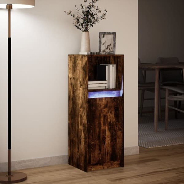 vidaXL Senkki LED-valoilla savutammi 38x34x100 cm tekninen puu