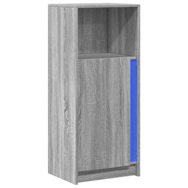 vidaXL skab med LED-lys 42,5x34x100 cm konstrueret træ grå sonoma-eg