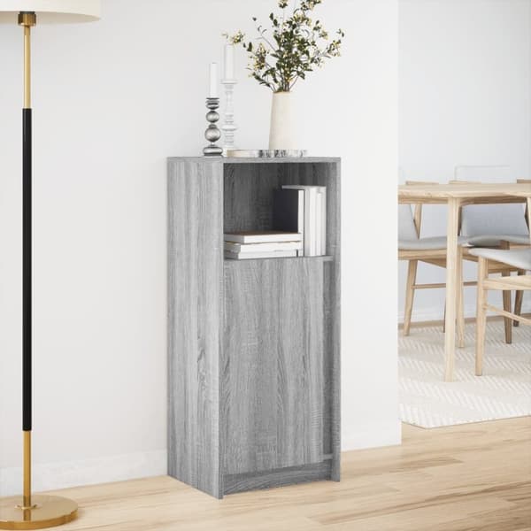 vidaXL skab med LED-lys 42,5x34x100 cm konstrueret træ grå sonoma-eg