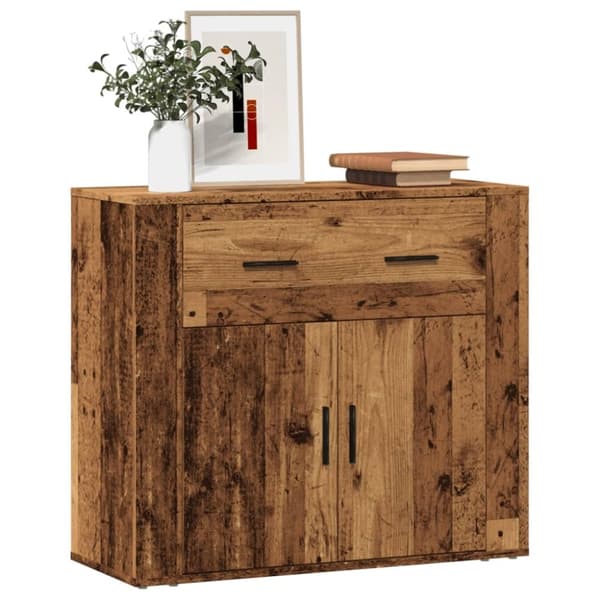 vidaXL skænk 80x33x70 cm konstrueret træ gammelt træ-look
