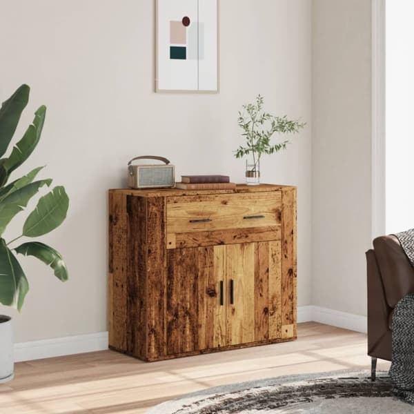 vidaXL skænk 80x33x70 cm konstrueret træ gammelt træ-look