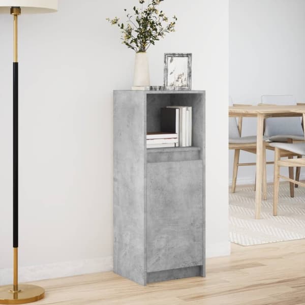 vidaXL Senkki LED-valoilla betoninharmaa 38x34x100 cm tekninen puu