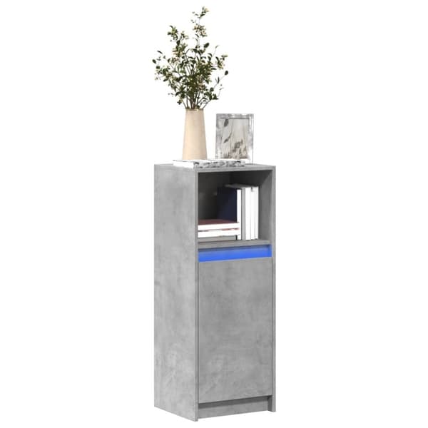 vidaXL Senkki LED-valoilla betoninharmaa 38x34x100 cm tekninen puu