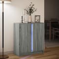 Miniatyrbillede 6 af 11: vidaXL skab med LED-lys 77x34x85 cm konstrueret træ grå sonoma-eg