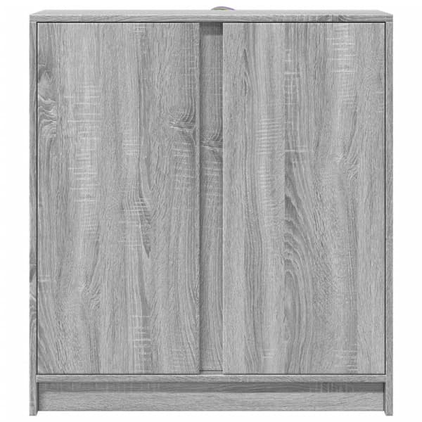 vidaXL skab med LED-lys 77x34x85 cm konstrueret træ grå sonoma-eg