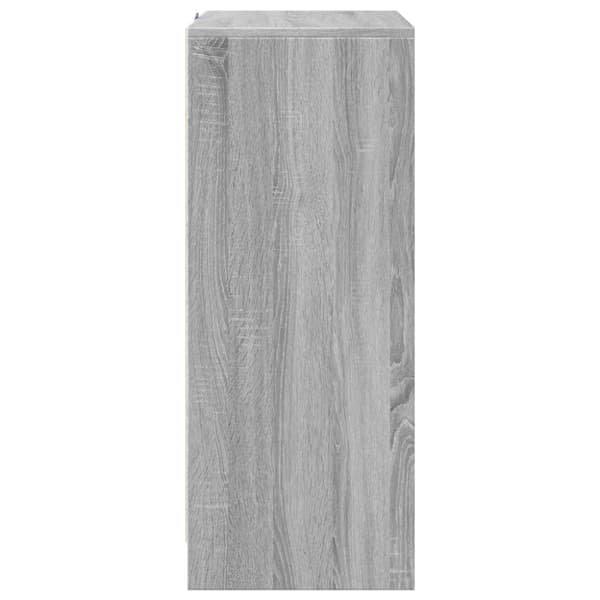 vidaXL skab med LED-lys 77x34x85 cm konstrueret træ grå sonoma-eg