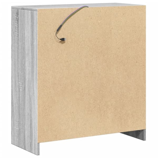vidaXL skab med LED-lys 77x34x85 cm konstrueret træ grå sonoma-eg