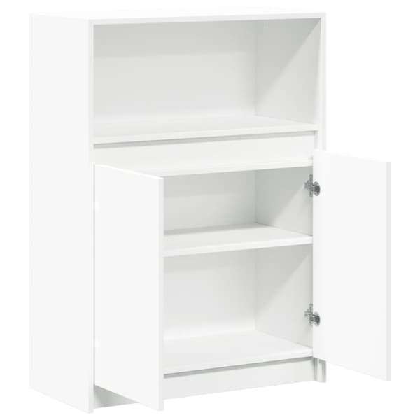 vidaXL reol med LED 72x34x100 cm konstrueret træ hvid