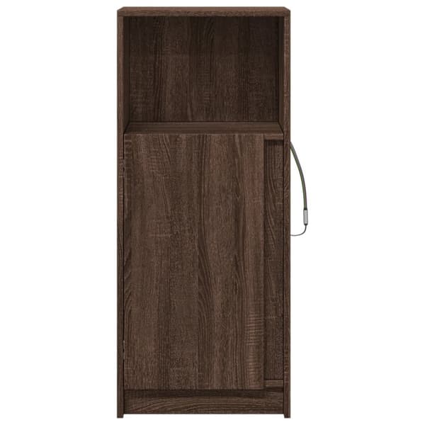 vidaXL reol med LED 42,5x34x100 cm konstrueret træ brun egetræ