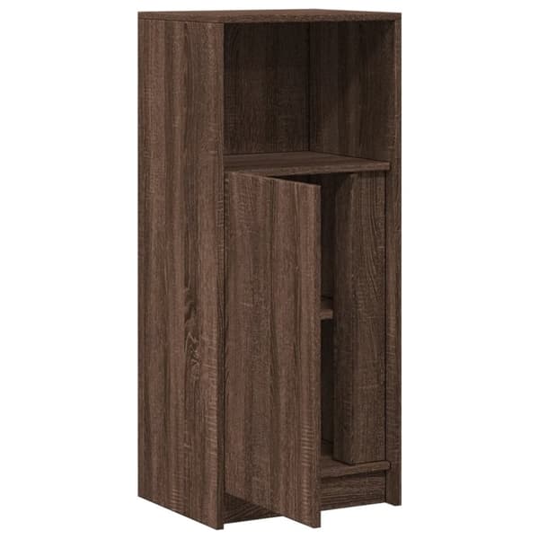 vidaXL reol med LED 42,5x34x100 cm konstrueret træ brun egetræ