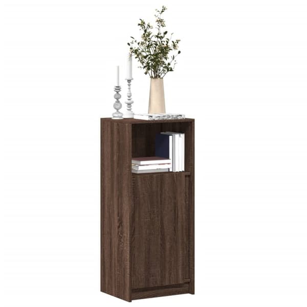vidaXL reol med LED 42,5x34x100 cm konstrueret træ brun egetræ