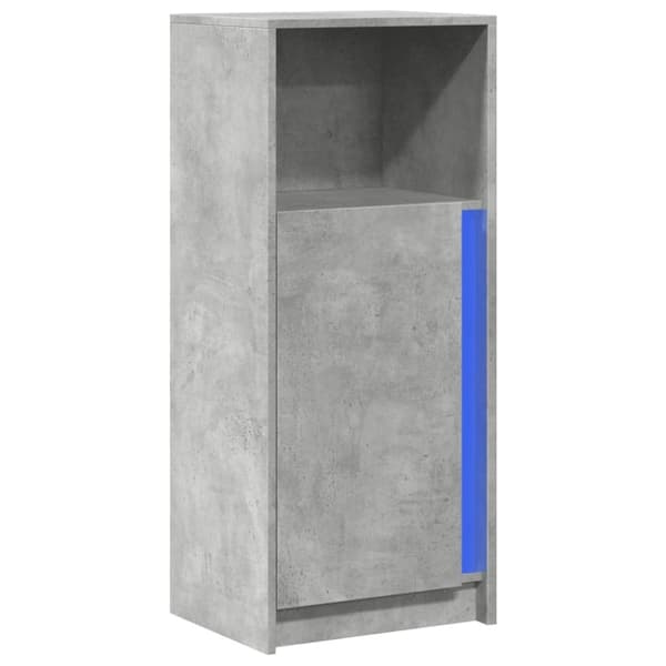 vidaXL skab med LED-lys 42,5x34x100 cm konstrueret træ betongrå