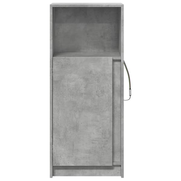 vidaXL skab med LED-lys 42,5x34x100 cm konstrueret træ betongrå