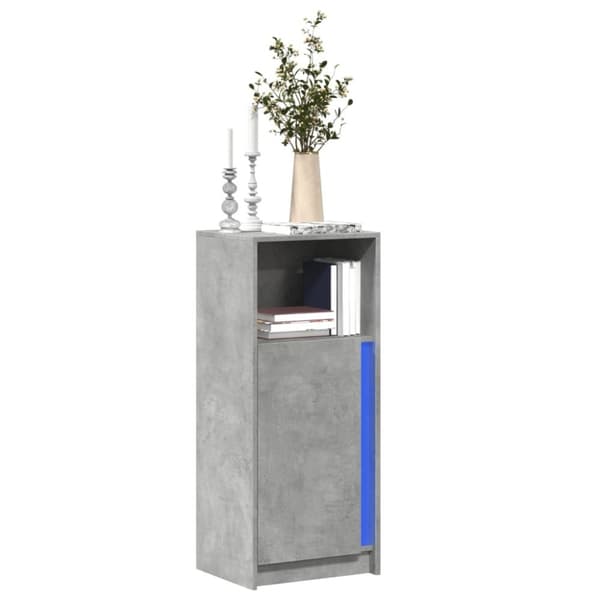 vidaXL skab med LED-lys 42,5x34x100 cm konstrueret træ betongrå