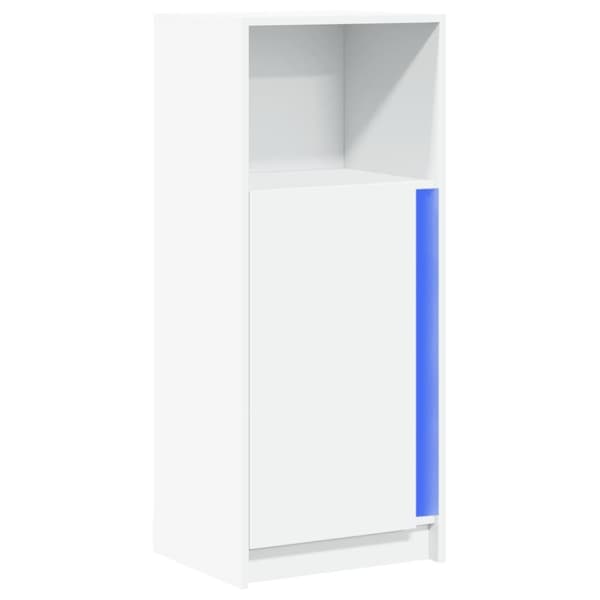 vidaXL Skänk med LED vit 42,5x34x100 cm konstruerat trä