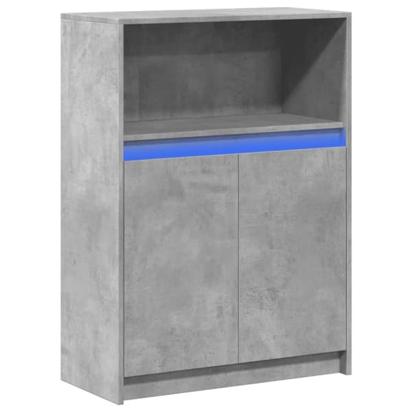 vidaXL skab med LED 72x34x100 cm konstrueret træ betongrå