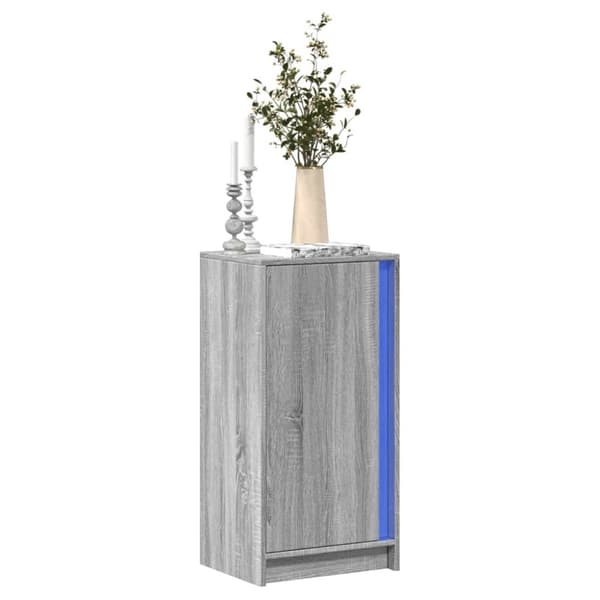 vidaXL skab med LED-lys 42,5x34x85 cm konstrueret træ grå sonoma-eg