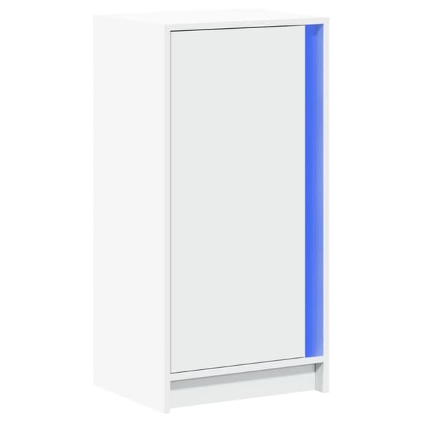vidaXL skænk med LED-lys 42,5x34x85 cm konstrueret træ hvid
