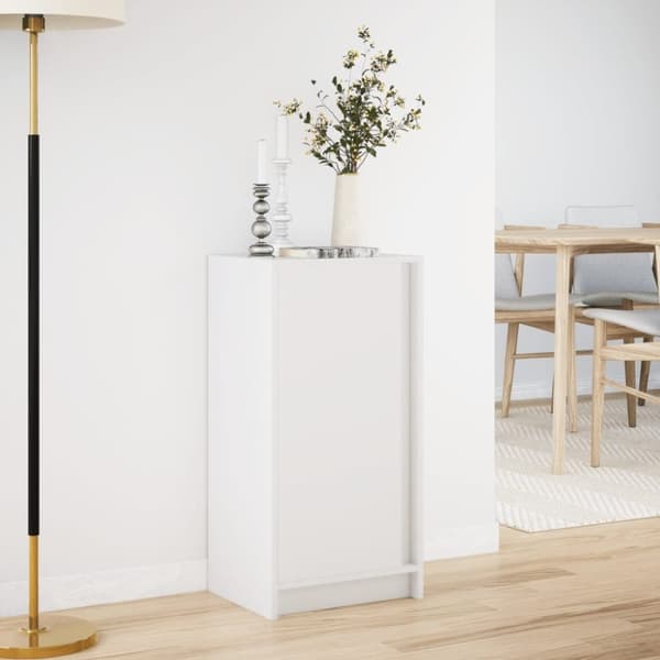 vidaXL skænk med LED-lys 42,5x34x85 cm konstrueret træ hvid