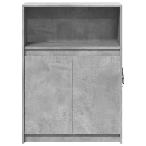 vidaXL Skjenk med LED betonggrå 72x34x100 cm konstruert tre