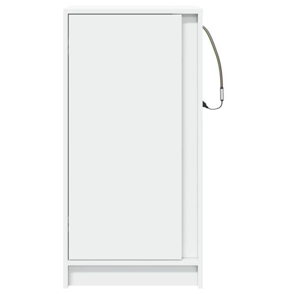vidaXL Skjenk med LED hvit 42,5x34x85 cm konstruert tre