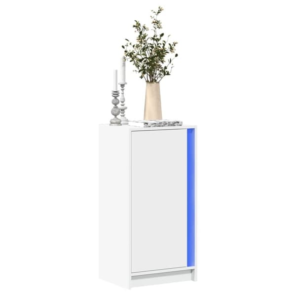vidaXL Skjenk med LED hvit 42,5x34x85 cm konstruert tre