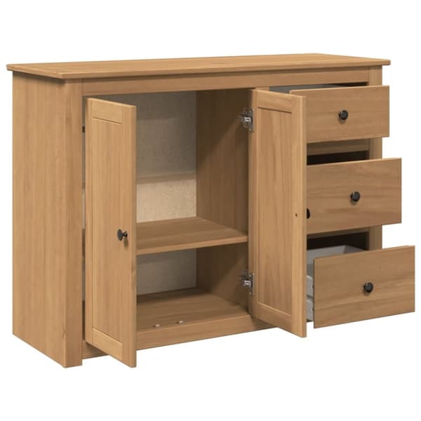 vidaXL Skänk med lådor Panama 112x40x80 cm massiv furu