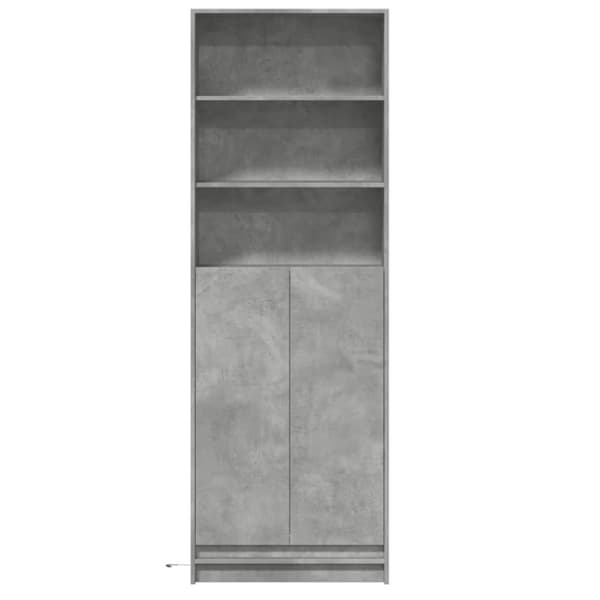 vidaXL Garderobe med LED betonggrå 69x32,5x200 cm konstruert tre