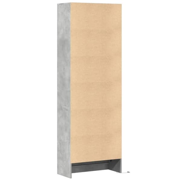 vidaXL Garderobe med LED betonggrå 69x32,5x200 cm konstruert tre