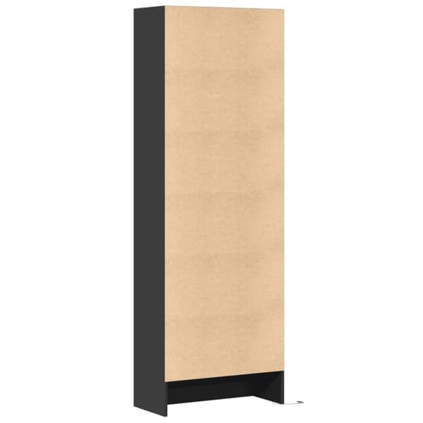 vidaXL skab med LED-lys 69x32,5x200 cm konstrueret træ sort