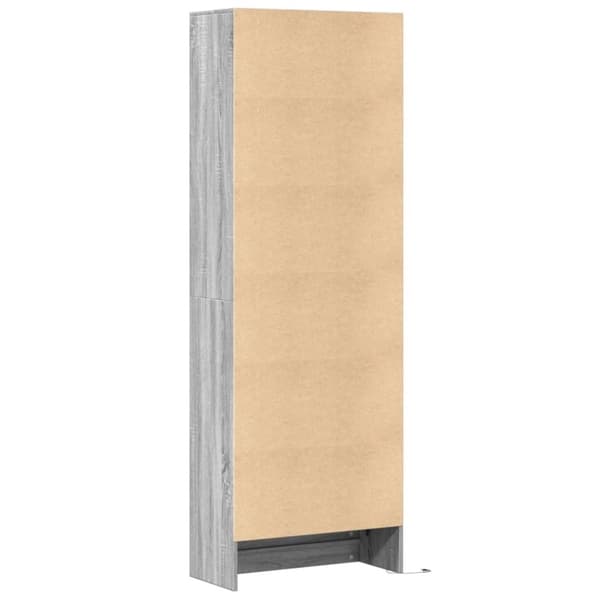 vidaXL skab med LED-lys 69x32,5x200 cm konstrueret træ grå sonoma-eg