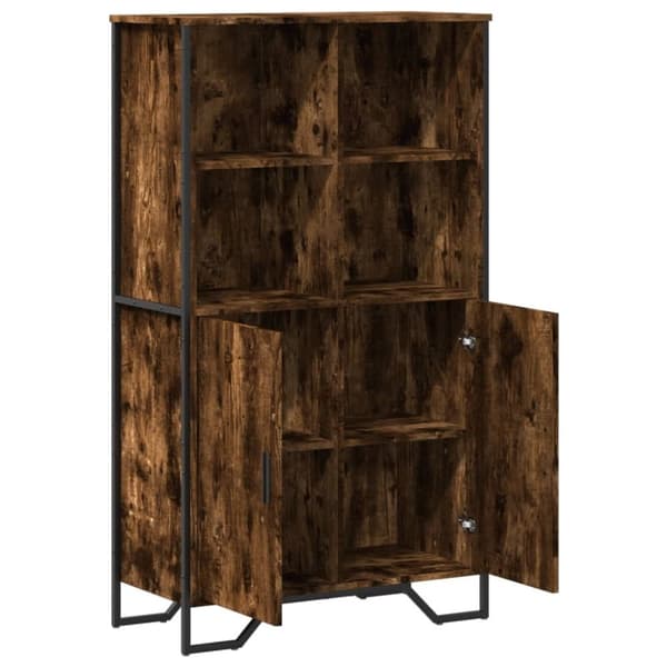 vidaXL Högskåp rökfärgad ek 79,5x35,5x137,5 cm konstruerat trä