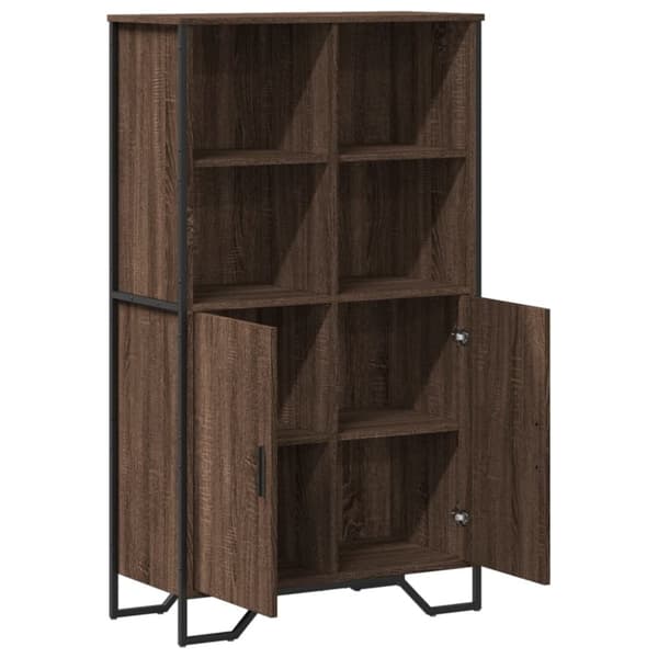 vidaXL Highboard brun eik 79,5x35,5x137,5 cm konstruert tre