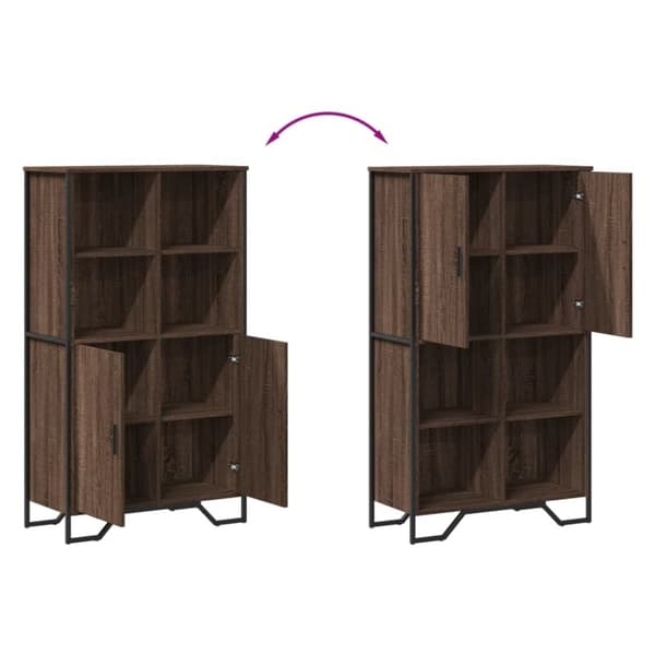 vidaXL Highboard brun eik 79,5x35,5x137,5 cm konstruert tre