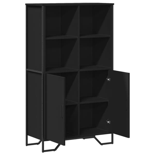 vidaXL skab 79,5x35,5x137,5 cm konstrueret træ sort