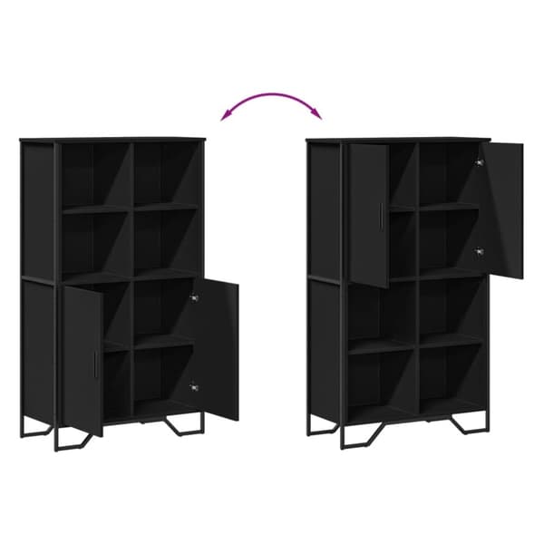 vidaXL skab 79,5x35,5x137,5 cm konstrueret træ sort