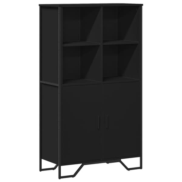 vidaXL Highboard svart 79,5x35,5x137,5 cm konstruert tre