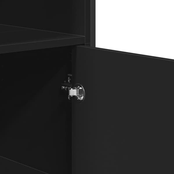 vidaXL Highboard svart 79,5x35,5x137,5 cm konstruert tre